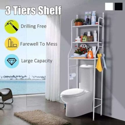 Three-Tier Bathroom Shelf Without Drilling